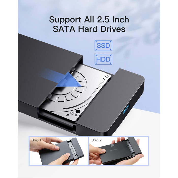 Корпус для жорсткого диска Inateck 3.5 USB 3.0: Зовнішній корпус HDD/SSD з підтримкою UASP та живленням 12V/2A (2.5/3.5 дюйми)