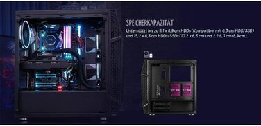 Ігровий корпус AeroCool KLAW ATX, загартоване скло, RGB підсвітка, 3 RGB вентилятори, чорний