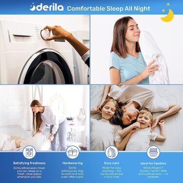 Ортопедична подушка для шиї та голови Derila з Memory Foam, оригінальна. Ергономічна підтримка шиї для тих, хто спить на боці, на спині та на животі (1 шт., King Size, 34x60 см)