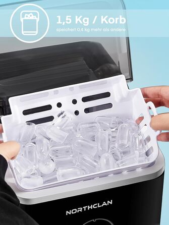 2024 Ice Maker Winner - 14kg Capacity, Fast Ice Production, Quiet Operation, 120W with Scoop & Basket - Compact Ice Maker for Home & Office (Black)
