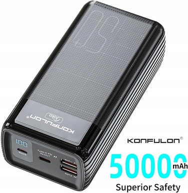 Потужний павербанк Konfulon 50000 mAh, чорний