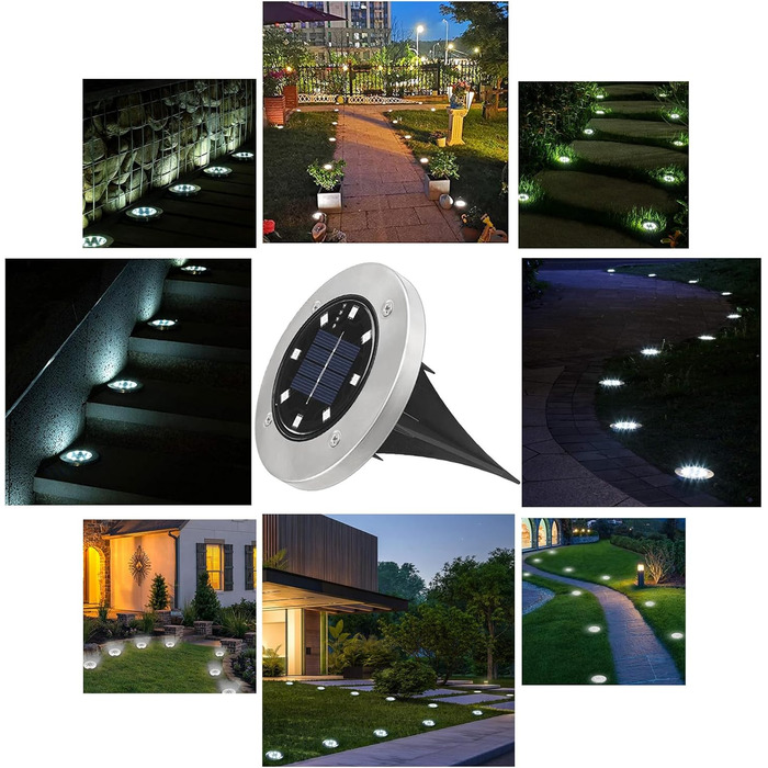 Joomer 12 Pack Solar Ground Lights for Outdoor Use