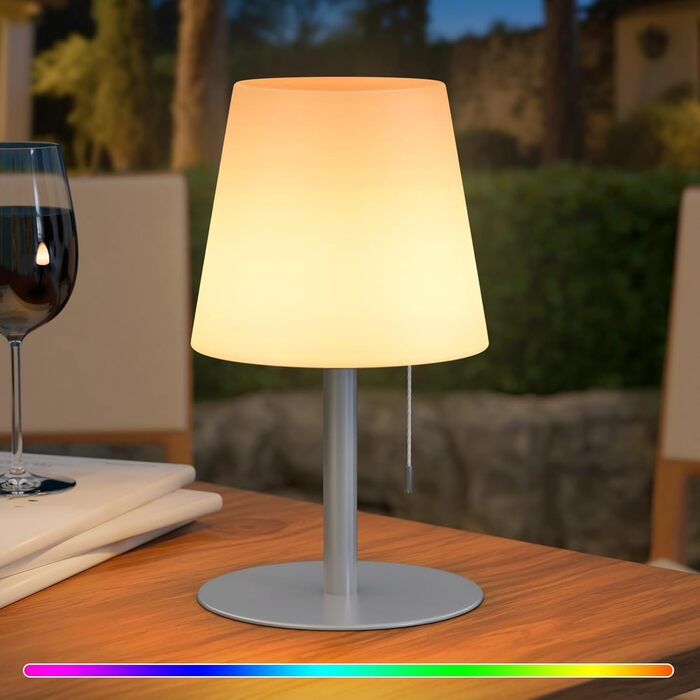 Led настільна лампа uuffoo для дому та саду: акумуляторна, 7 кольорів, USB-C, для спальні, кухні, балкону, кемпінгу (чорна, срібна)