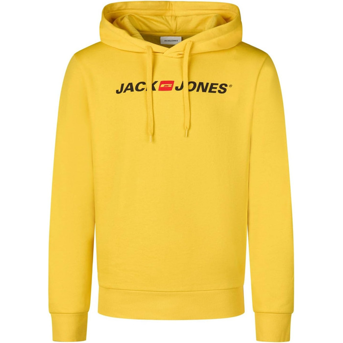 Чоловічий худі Jack & Jones JJMORTY Regular Fit з принтом, колір Solar Power (зелено-жовтий), розмір L