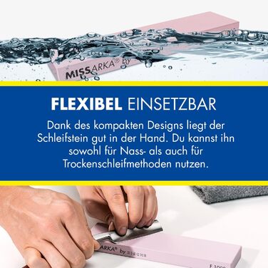 Точило для ножів Zische - Schleifstein з EDM Korund, 200x60x25 мм, 2 зернистості FEPA 500/1200 (Missarka Ultra)