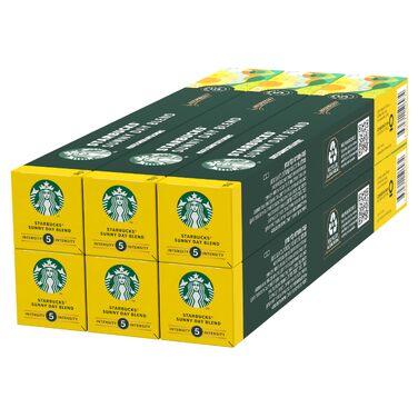 Кавові капсули Starbucks Sunny Day Blend для Nespresso, світле обсмаження, 60 капсул (6 упаковок по 10 шт)