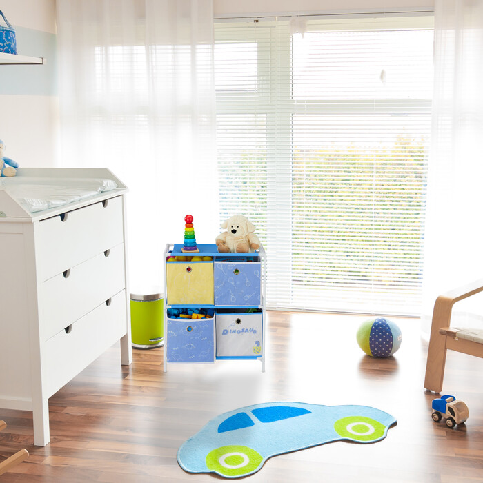 Relaxdays Kids' Shelf Dino with Boxes
