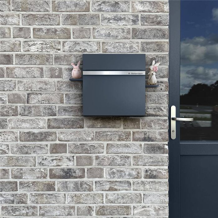 Поштовий ящик Metzler Stelio Anthrazit з газетницею та гравіюванням імені з нержавіючої сталі V2A - RAL 7016