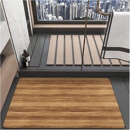Dai Lufei Bath Mat, Diatomaceous Earth Super Absorbent Shower Mat with Walnut Grain, Non-Slip, Quick-Drying Shower Mat with Rubber Back (50 * 80) Wood Grain 50 x 80 cm