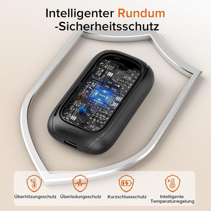 Електричні грілки для рук 2 шт. - акумуляторні, з магнітною застібкою, до 12 годин роботи, чорні - подарунок для жінок та чоловіків