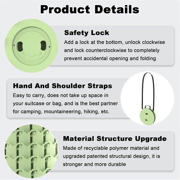 Складний туристичний стільчик-трансформер з карабіном, 280 кг, 26x26x46 см