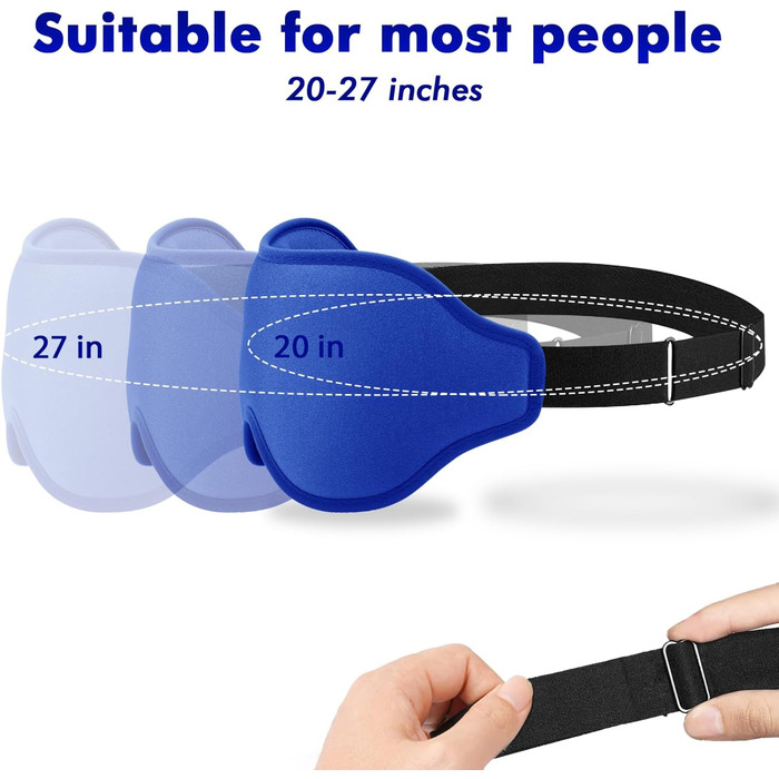 Маска для сну для чоловіків та жінок, 3D-контурна, блокує світло, з регульованим ремінцем, дихаюча та м'яка, для сну, йоги, подорожей (Блакитна)