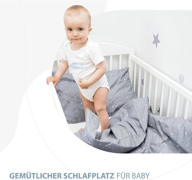 Комплект постільної білизни для дитячого ліжечка Kinderbettwäsche, 100x135 см, бавовна, Oeko-Tex, для хлопчика та дівчинки. Комплект: ковдра 100x135 см та наволочка 40x60 см.