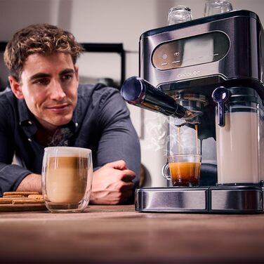 Кавомашина Cecotec Power Espresso 20 ColdBrew Latte Fresh: 1350W, 20 Бар, ColdBrew, Сенсорний екран, 1.5л резервуар, капучинатор, нержавіюча сталь