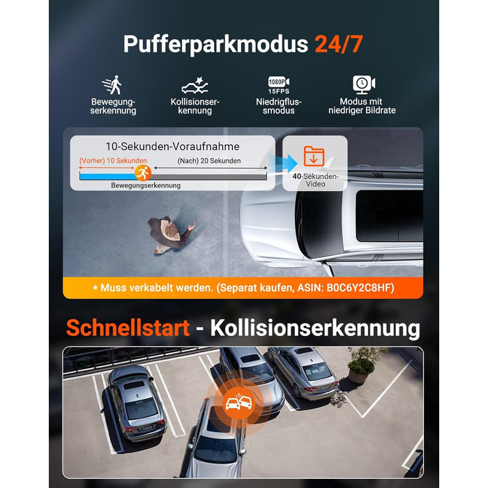 Автомобільний відеореєстратор VANTRUE N4S 3-канальний (2.7K+2.5K+1440P), STARVIS 2 HDR, нічна зйомка, 5GHz Wi-Fi, GPS, 24г паркування, G-сенсор, підтримка 1ТБ, для авто