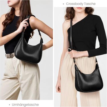 Сумка жіноча GSenhui Y2K маленька елегантна Hobo через плече з PU шкіри чорного кольору для подорожей