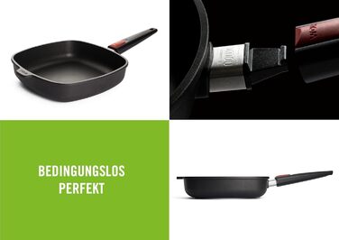 Woll Nowo Titanium Square Pan, with detachable handle - not induction-compatible, non-stick coating (26 cm)