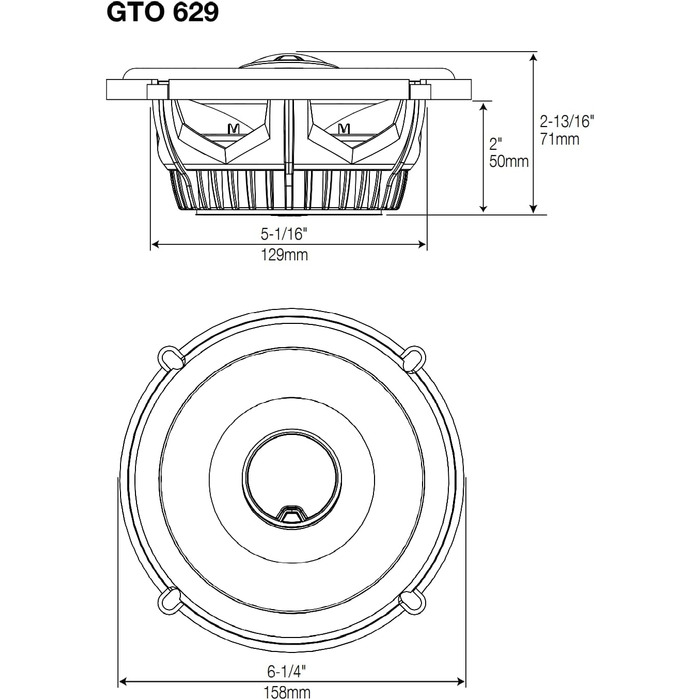 JBL GTO 629 2-смугові автомобільні Hi-Fi динаміки Harman Kardon, 180 Вт, 16,5 см