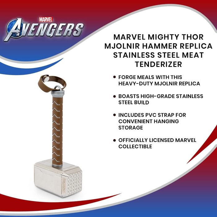 Молот Тора Marvel Mjolnir, репліка, молоток для м'яса з нержавіючої сталі