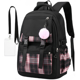 Чорний шкільний рюкзак Aryan для підлітків, дівчат та жінок. Легкий рюкзак на 17 дюймів з відділенням для ноутбука, стильний та підходить для подорожей, навчання та роботи.