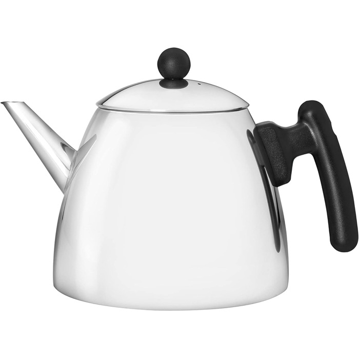 Bredemeijer Classic double-walled stainless steel teapot, 1.2 Liter, black handle