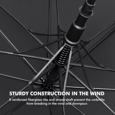 Чорний парасолька NINEMAX великий, штормостійкий, автоматичний, для чоловіків та жінок, L/XL/XXL, 137 см