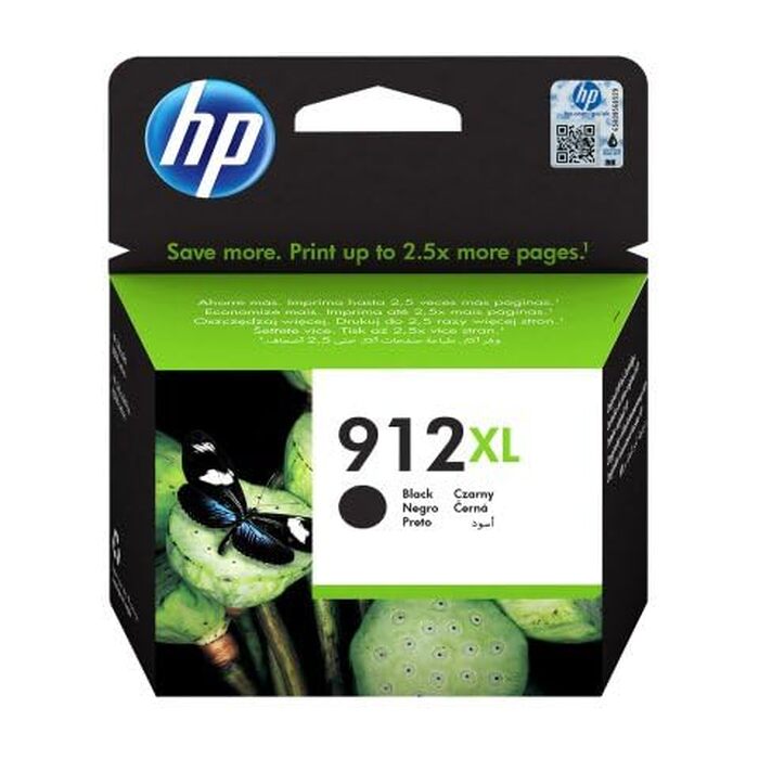 Оригінальний чорний картридж HP 912XL для принтера, підвищена ємність (Extra Large), чорнильний