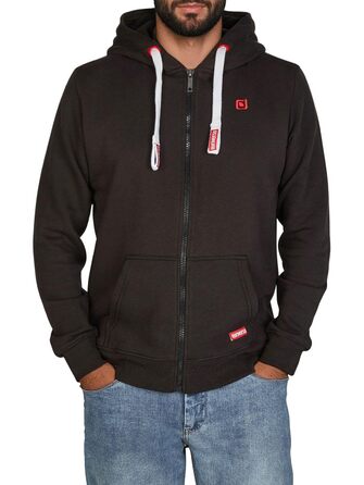Чоловіча толстовка на блискавці з капюшоном riverso RIVNoah, Regular Fit, колір Black-formula Red