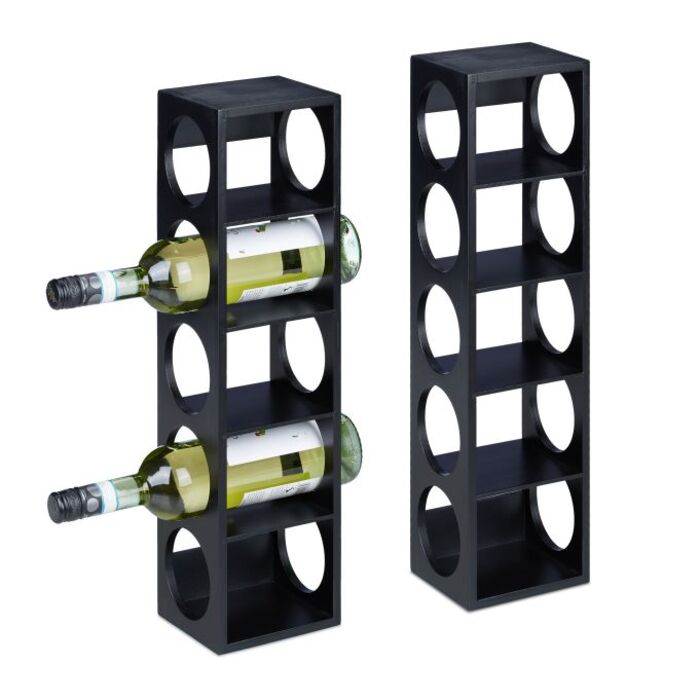 Set of 2 Black Wine Racks