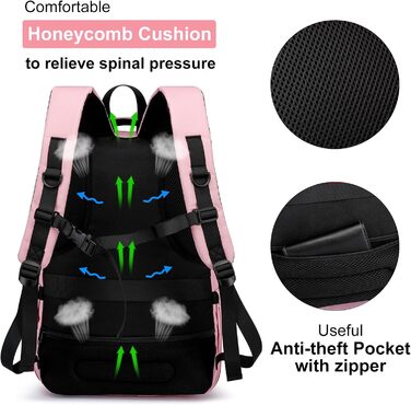 Рюкзак YIORMIOR для підлітка (хлопчик/дівчинка) з USB-портом, 35L, 15.6