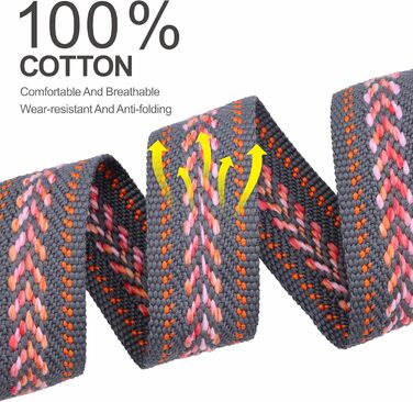 Гітарний ремінь 5,1 см з бавовни, з шкіряними кінцями для бас-, електро- та акустичних гітар (Сірий)