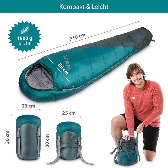 Сплячий мішок Outdoor 3 сезони -12.0°C (Blue -18.0°C)