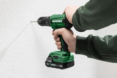 Акумуляторний дриль-шурупокрут HiKOKI DS18DA (18V, Li-Ion, 50 Нм, 20-рівневе регулювання крутного моменту, LED, у транспортному кейсі, з 2x 2.0 Ah акумуляторами та зарядним пристроєм)