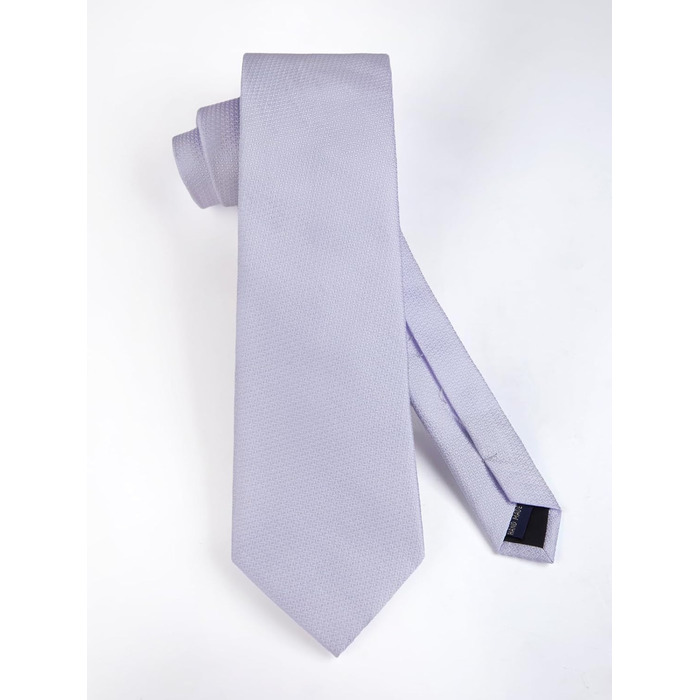 Краватка Hisdern для чоловіків: однотонна краватка з нагрудним хустиною. Класичний комплект для весілля, ділових зустрічей та свят. (Ліловий)