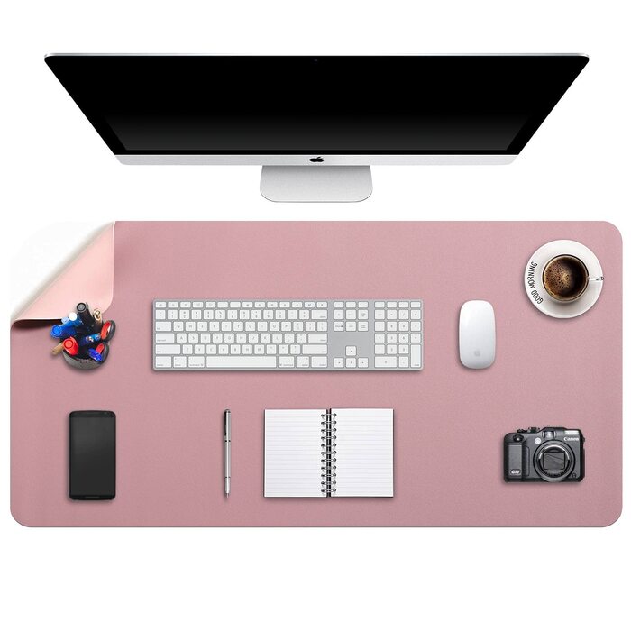 Підкладка на стіл бежева 90x43 см, килимок для миші, клавіатури та ноутбука, PU шкіра, водонепроникна, антиковзка, для дому та офісу