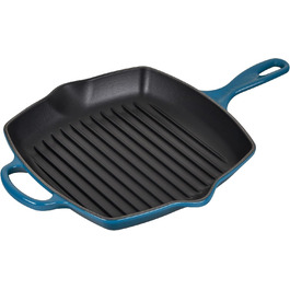 Чавунна гриль-сковорода Le Creuset Signature, квадратна, 26 см, для всіх типів плит, індукція, 2,86 кг, Deep Teal
