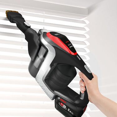 Bosch акумуляторний пилосос Unlimited ProPower Serie 8 BSS81POW1, бездротовий ручний, без мішка, гігієнічний фільтр, висока потужність всмоктування, довгий час роботи, швидка зарядка, насадка для щілин, чорний