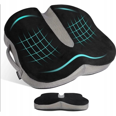 Ортопедична подушка для сидіння з ефектом пам'яті (Memory Foam) для розвантаження куприча