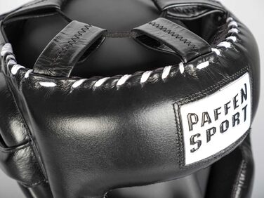 Paffen Sport PRO Mexican Boxing Headgear - Sparring Headguard for Kickboxing, Muay Thai - White (M/L, Black)