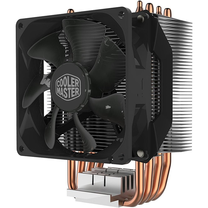 Кулер для CPU Cooler Master H412R з 4 тепловими трубками (180 Вт), 92 мм вентилятор (PWM), сумісний з AMD та Intel