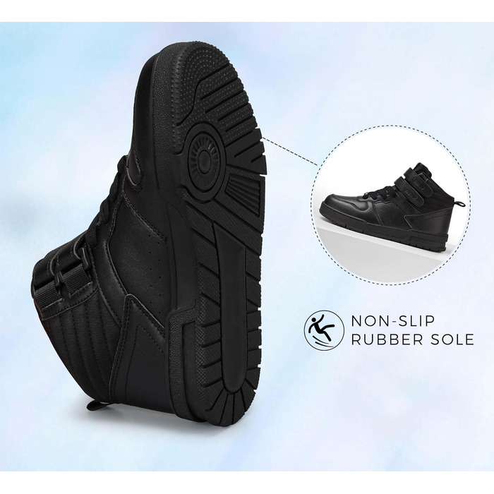 Жіночі баскетбольні черевики Lucky Step з клямками - стильні кросівки з штучної шкіри, чорного кольору, розмір 36 EU