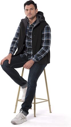 Чоловіча тепла жилетка Softshell з капюшоном, чорна XXL - водонепроникна, без рукавів