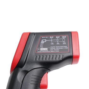 Бездротовий термометр для гриля Santos – Контроль через додаток (Android & iOS) – 100м, Dual-Sensor, до 300°C, Магнітний кріплення, Інфрачервоний термометр