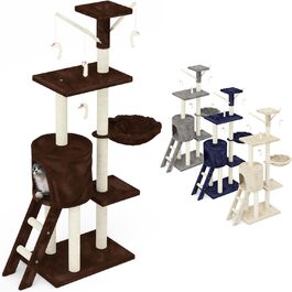 Дерев'яний кігтеточка для котів Beltom® Kratzbaum, 140 см - ігровий комплекс для котів, колір: коричневий
