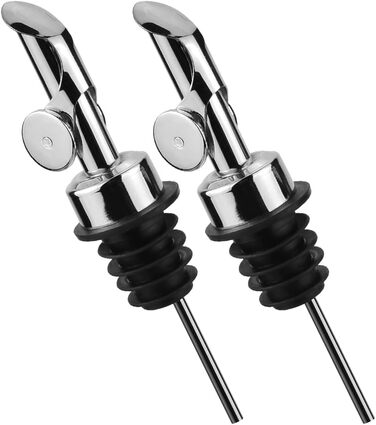 Дозатор для оливкової олії Meetsweet, нержавіюча сталь 304, автоматичне відкриття/закриття, 2 шт. Weinstopfen, срібний, для дому