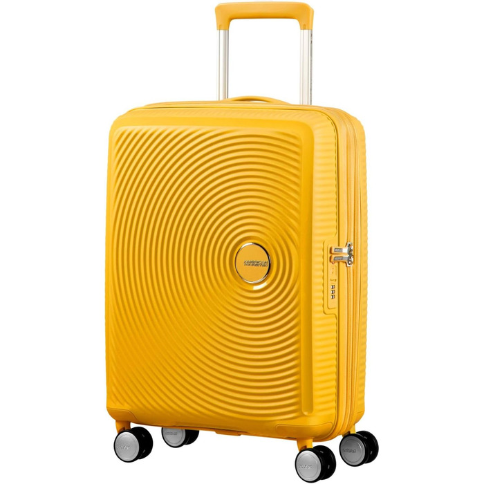 Чемодан American Tourister Soundbox Spinner - Розширюваний ручний багаж, 55 см, 35.5/41 л, жовтий (Golden Yellow)