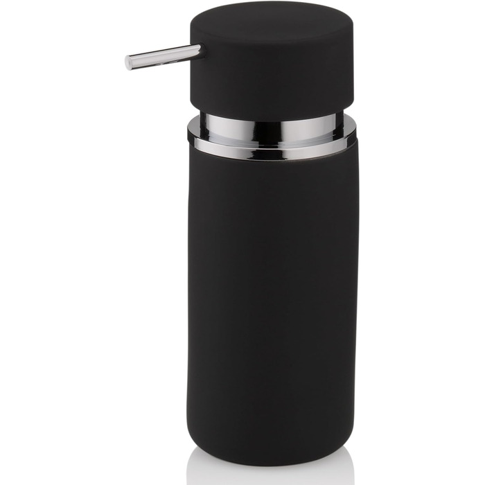 Дозатор мила Kela 300 мл, сірий, кераміка, антиковзне покриття, матовий чорний