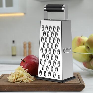 Тристороння овочева тертка з нержавіючої сталі, кухонна тертка, тертка для овочів, тертка для дрібного, середнього та мікро-дрібного натирання, тертка для картоплі, кухонна тертка для фруктів, овочів та сиру