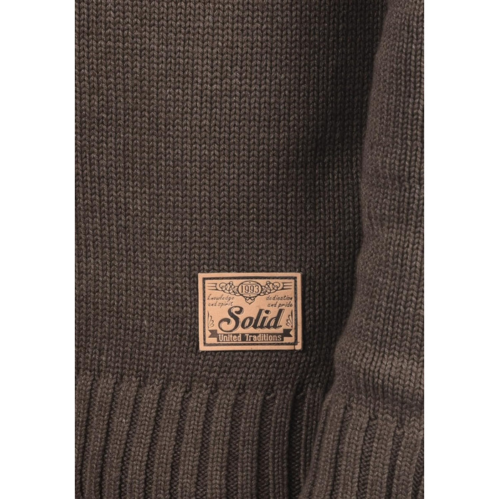 Чоловічий кардиган Soid SDPou з грубого трикотажу з бавовняної суміші, з коміром-стійкою, Regular fit, колір: Кофе Bean Melange (3XL)