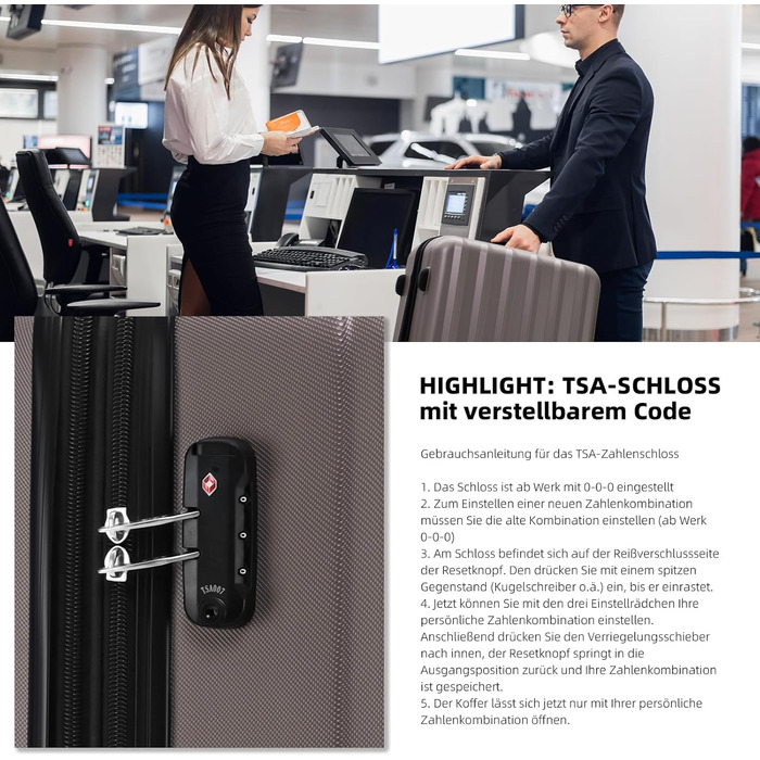 Набір валіз Beibye TSA 2080 з подвійними колесами (3 шт.) – колір Coffee